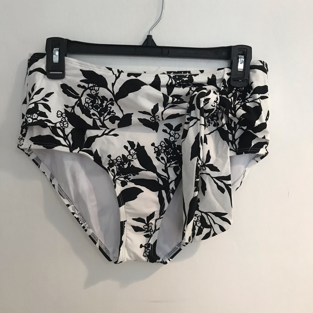 Beautiful high waisted floral print swim bottoms.